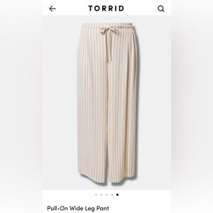 torrid Cream and White Vertical Stripe Wide-Leg Pants